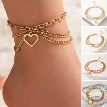 Модная цепочка для ног, расширенный геометрический креативный женский браслет на щиколотке Pentagram