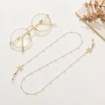 Модная цепочка для очков для женщин, маска с искусственным жемчугом и бисером, подвесная веревка 70 см, ремешок для солнцезащитных очков с защитой от потери, ожерелье, ювелирные изделия