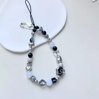 Модная цепочка для телефона с бусинами, нейлоновая веревка, подвеска для камеры, черная веревка для подвешивания CCD, аксессуары для телефона, украшение для мобильного телефона, подвеска для телефона