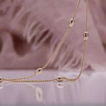 Модная цепочка из бисера, простой стиль, браслет, ожерелье, розовое золото, медь, свитер, браслет-цепочка, ожерелье, женский лучший подарок 19CM розового золота