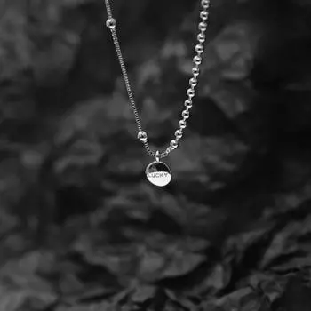 Модная цепочка из бисера удачи, ожерелье на ключицы, цепочка «LUCKY», подвесное ожерелье с буквами для женщин, ювелирные изделия, подарки, S-N554 31cm and 5cm розового золота