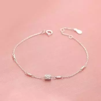 Модная цепочка из стерлингового серебра 925 пробы, простой геометрический браслет с подвесками и браслет для женщин и девочек, свадебные украшения для вечеринки Sl400