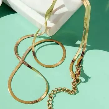 Модная цепочка на ключицу S925, плоская цепочка в виде змеи, ожерелье в стиле хип-хоп, индивидуальное ожерелье с лезвием, ожерелье Ins с цепочкой золотой