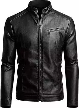 Модная черная стильная мотоциклетная куртка ручной работы, новая популярная байкерская мужская кожаная куртка XS чёрный