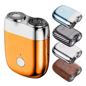 Модная цветная электробритва с двойной плавающей головкой, мини-нож для бороды для мужчин, портативная дорожная беспроводная бритва для лица и тела, триммер оранжевый