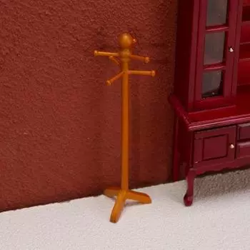 Модная деревянная вешалка для одежды с имитацией высокой плотности, игрушка 1/12, миниатюрная вешалка для одежды для кукольного домика, принадлежности для микроландшафта