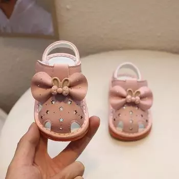 Модная детская обувь Летние новые детские сандалии Милая обувь-колла Антискользящая детская обувь Удобная для детей Пляжная обувь 16insole11.5cm розовый