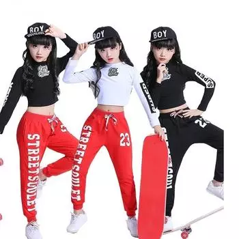 Модная детская одежда для джазовых танцев для девочек, уличные танцевальные костюмы в стиле хип-хоп, детские комплекты праздничной одежды для выступлений 170 белый