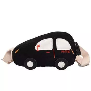 Модная детская сумка на плечо с автомобилем, мини-сумка через плечо, пакет с мультяшным автомобилем, мини-кошелек для монет One Size чёрный