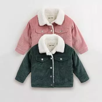 Модная детская теплая куртка, флисовое пальто для мальчиков и девочек, одежда для младенцев 80
