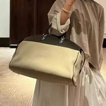 Модная дизайнерская кожаная сумка через плечо большой вместимости из холста, простая сумка-тоут для женщин