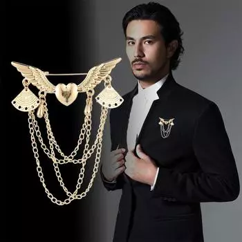 Модная длинная брошь-цепочка с кисточкой в форме сердца, броши-булавки, ювелирные изделия, броши, модные аксессуары золотой