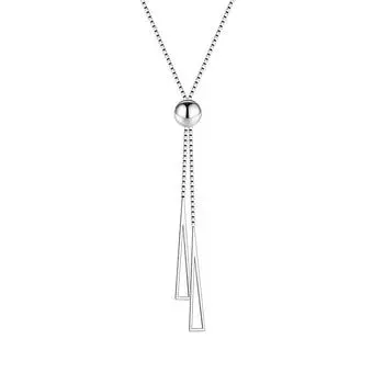 Модная длинная цепочка для свитера, женская треугольная геометрическая цепочка с кисточками, холодный ветер, простая темпераментная студенческая ключичная цепочка