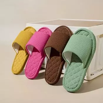 Модная домашняя обувь Тапочки женские хлопчатобумажные домашние тапочки 37 розовый