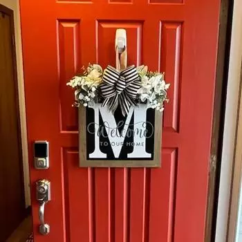Модная дверная табличка без заусенцев с бантиком, начальная фамилия, год, поставка приветственных подарков в фермерском доме W L