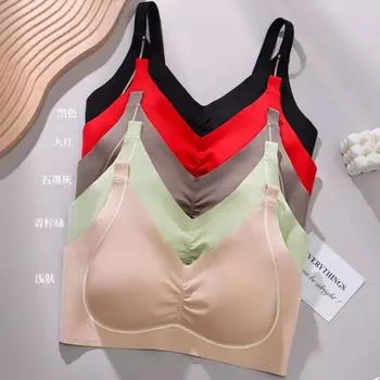 Модная дышащая фиксированная чашка собирает большую грудь и маленькое нижнее белье тонкая женская летняя коллекция грудь M(34/75AB) зеленый лайм