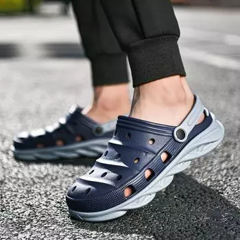 Модная дышащая износостойкая легкая мужская садовая обувь, сандалии, мужские тапочки 40 синий