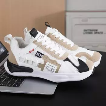 Модная дышащая мужская обувь 2024 года, новая сетчатая спортивная повседневная обувь для бега на открытом воздухе, универсальный дизайн обуви Forrest Gump 39 белый