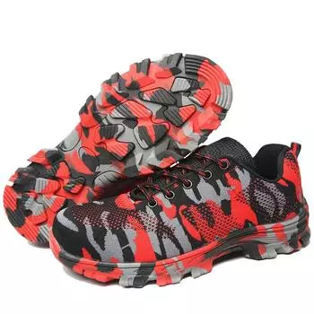 Модная дышащая рабочая обувь из хлопчатобумажной ткани с защитой от ударов, износостойкая, нескользящая, защитная обувь для весны и лета 36