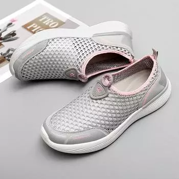 Модная дышащая сетчатая обувь для женщин 2025 года, новая тенденция, сетчатая полая повседневная женская спортивная обувь для путешествий на открытом воздухе 35