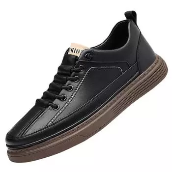 Модная дышащая спортивная обувь для мужчин 2024 года, весна-осень, новые дизайнерские кожаные кроссовки для мужчин, повседневная обувь для дизайнеров Zapatos De Hombre 38 чёрный