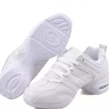 Модная дышащая спортивная танцевальная обувь на мягкой подошве, кроссовки, тренировочная обувь, современная танцевальная джазовая обувь 34 белый