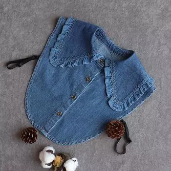 Модная джинсовая рубашка с ложным воротником для женщин, оборки, ложные воротники для женщин, съемный лацкан, полугалстук, женская ложная блузка, воротник