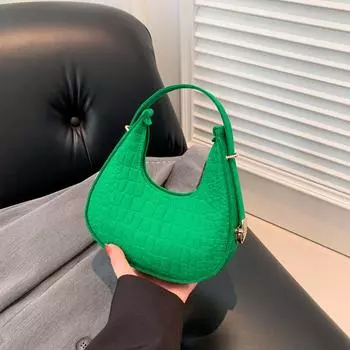 Модная европейская и американская нишевая сумка-полумесяц 2024 года, новая модная тенденция осени, сумка через плечо, женская сумка под мышкой, повседневная тенденция чёрный