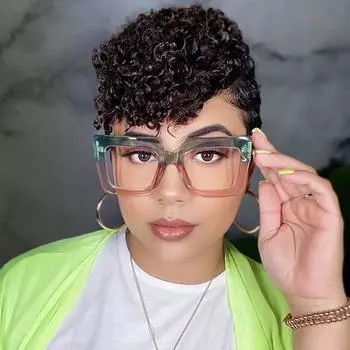 Модная европейская и американская женская квадратная оправа для очков с защитой от синего света — простой, стильный, вдохновленный инсталляциями дизайн n/a