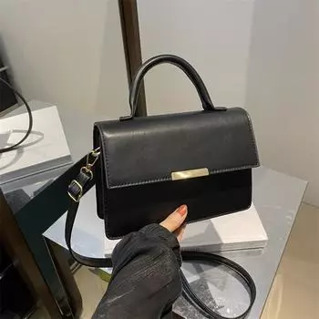 Модная фактурная сумка женская летняя 2024 новая мода простая повседневная сумочка для поездок на работу через плечо чёрный