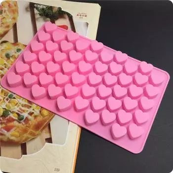 Модная форма для выпечки торта, шоколадного кубика льда, форма для мыла, желе, кухонная силиконовая форма для выпечки, 55 лотков в форме сердца 1pcs