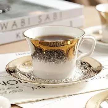 Модная французская кофейная чашка, легкая, роскошная, высокого класса, керамическая чашка, тарелка для домашнего завтрака, изысканная чашка для молока, подарки