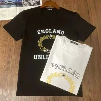 Модная футболка для мужчин и женщин, роскошная брендовая футболка с коротким рукавом, дизайнерская футболка, топы в стиле хип-хоп, футболка Y2k, летняя уличная одежда 2024 года S бежевый