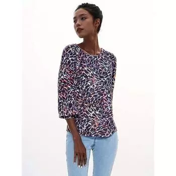 Модная футболка из махрового хлопка с принтом, приталенная, вязаная, с длинными рукавами Sunset Print S