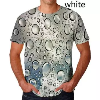 Модная футболка Raindrop с 3D-печатью, капля воды, унисекс, забавная футболка с коротким рукавом 5XL