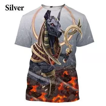 Модная футболка с 3d принтом фараона Анубиса, футболка с изображением древнеегипетского бога Гора, забавная футболка в стиле Харадзюку, топы 6XL