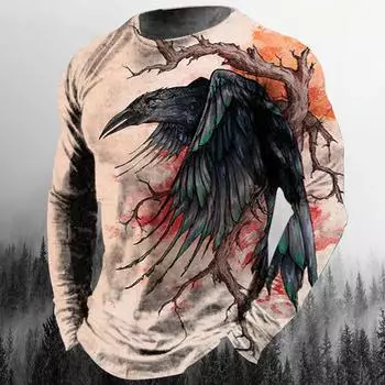 Модная футболка с 3D-принтом с рисунком орла для мужчин и женщин, повседневная футболка с длинным рукавом, свободные футболки Harajuku, топы, детская одежда S