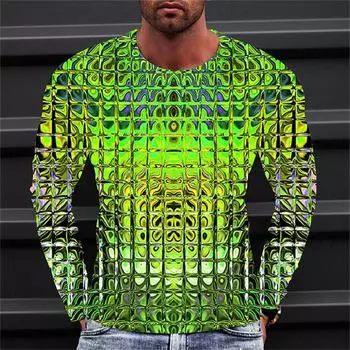 Модная футболка с длинными рукавами, новая мужская повседневная футболка с золотым узором, свободная мужская одежда больших размеров, блузка с круглым вырезом 2024 S