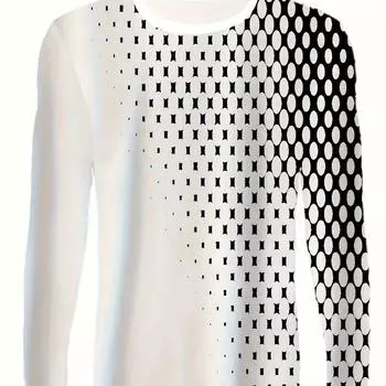 Модная футболка с длинными рукавами в горошек для мужчин, осенние хлопковые футболки, повседневная футболка, свободная мужская одежда 5xl S