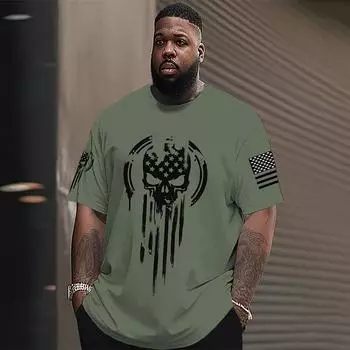 Модная футболка с графическим принтом американского флага, уличная повседневная футболка для мужчин, свободная, с коротким рукавом, спортивная, фитнес-одежда S