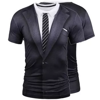 Модная футболка с круглым вырезом и круглым вырезом, футболка с коротким вырезом и 3D-принтом S