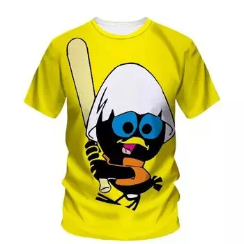 Модная футболка с принтом Calimero 3D для мужчин и женщин, летняя повседневная футболка с короткими рукавами и круглым вырезом, большие топы, футболки XS