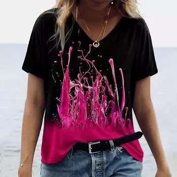 Модная футболка с принтом, новые летние женские хип-хоп индивидуальные свободные удобные хлопковые топы с короткими рукавами и половиной рукавов L