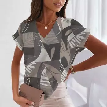 Модная футболка с v-образным вырезом, уличная летняя женская свободная спортивная футболка с короткими рукавами Y2k, женские шикарные топы в стиле Харадзюку 4XL