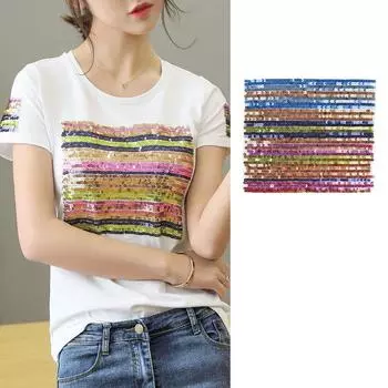 Модная футболка Женская блестки Нашивки для одежды Дизайнерская нашивка 3D Футболка Мужская Рождественский подарок Наклейки