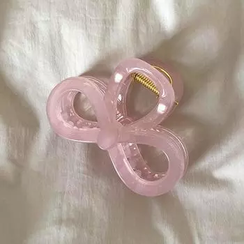 Модная гелевая розовая заколка-краб для волос с бантом для женщин, корейская элегантная большая заколка для волос для хвостика, зажим-акула, головной убор, аксессуары для волос