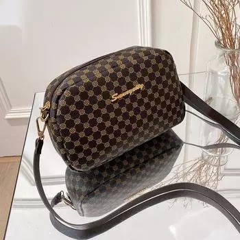 Модная геометрическая печать маленькая квадратная сумка 2025 осень и зима новая ретро женская на плечо через плечо сумка