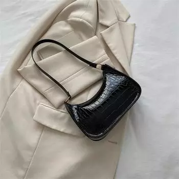 Модная глянцевая сумка на плечо, женская лакированная сумка из искусственной кожи, простой однотонный кошелек под мышками