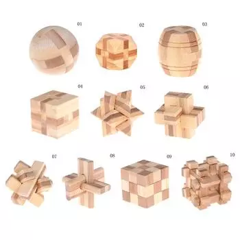 Модная головоломка Iq Kong Ming Lock деревянная блокировка Burr 3D головоломка игра игрушка подарок 05