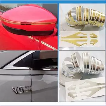 Модная гоночная линия талии Виниловая наклейка Двойная линия Лента для кузова автомобиля Наклейка в полоску Steamline yellow